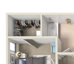 A3 1 Bed 1 Bath Floor Plan A3 1 Bed 1 Bath Floor Plan at Waterstone Apartments, 1951 West Middlefield Drive